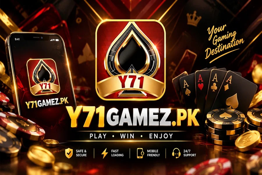 Y71 Game — Play, Win, Enjoy Y71 Game promotional artwork with the app icon, cards, and Play Win Enjoy